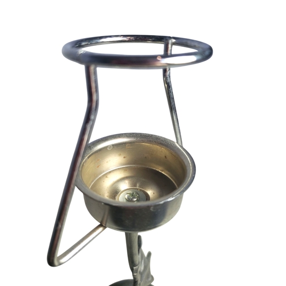 Tealight Candlestick Holder with Frosted Glass Shade - Leaf - Picture 6 of 7